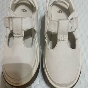 UGG Cream Canvas Sandals